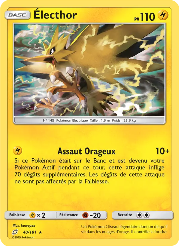 Scan HD carte Pokémon Électhor 40/181 — Duo de Choc
