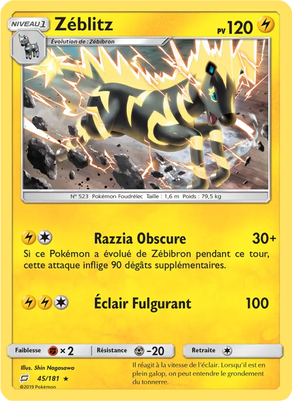 Scan HD carte Pokémon Zéblitz 45/181 — Duo de Choc