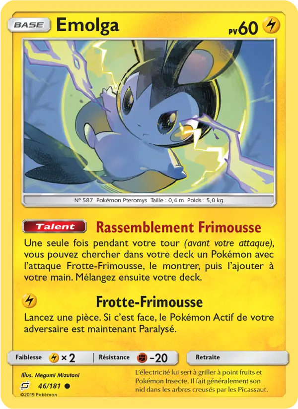 Scan HD carte Pokémon Emolga 46/181 — Duo de Choc