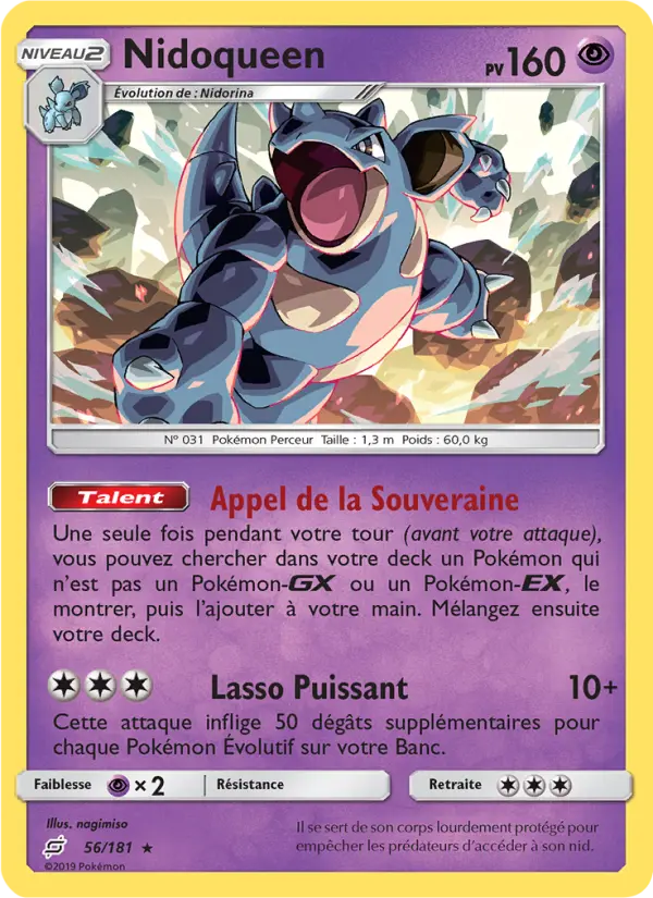 Scan HD carte Pokémon Nidoqueen 56/181 — Duo de Choc