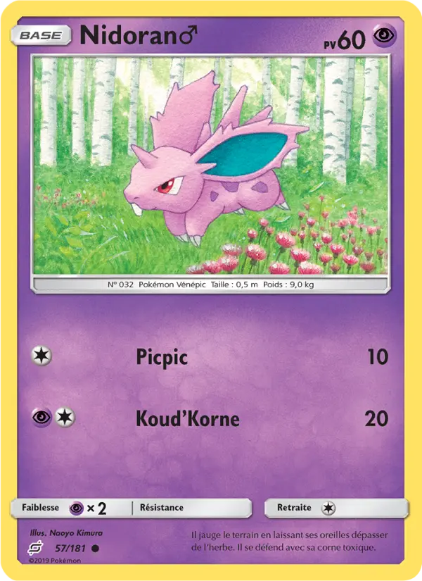Scan HD carte Pokémon Nidoran♂ 57/181 — Duo de Choc
