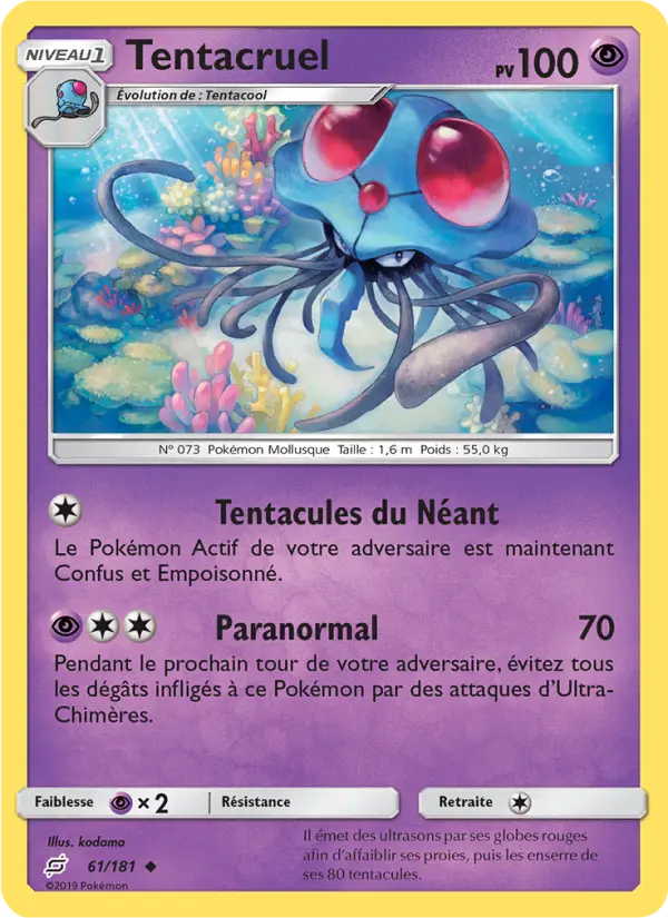 Scan HD carte Pokémon Tentacruel 61/181 — Duo de Choc