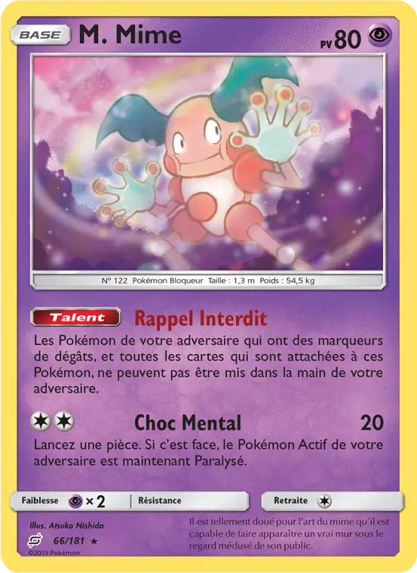 Scan HD carte Pokémon M. Mime 66/181 — Duo de Choc