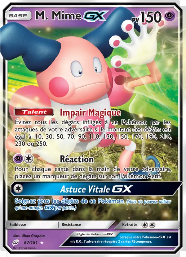 Scan HD carte Pokémon M. Mime GX 67/181 — Duo de Choc