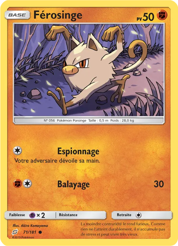 Scan HD carte Pokémon Férosinge 71/181 — Duo de Choc