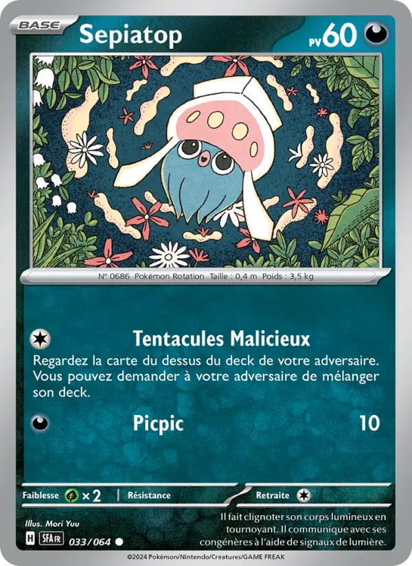 Scan HD carte Pokémon Sepiatop 033/64 — Fable Nébuleuse