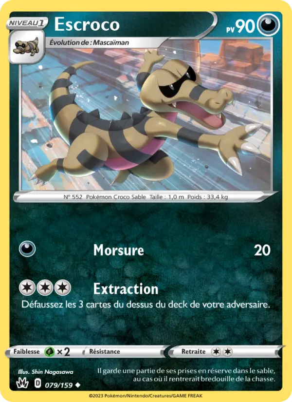 Scan HD carte Pokémon Escroco 079/159 — Zénith Suprême