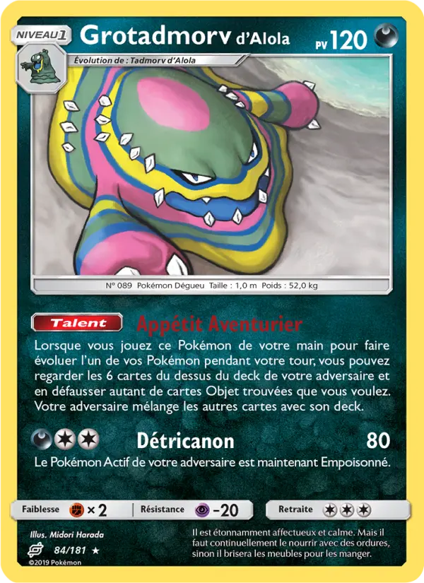 Scan HD carte Pokémon Grotadmorv d’Alola 84/181 — Duo de Choc