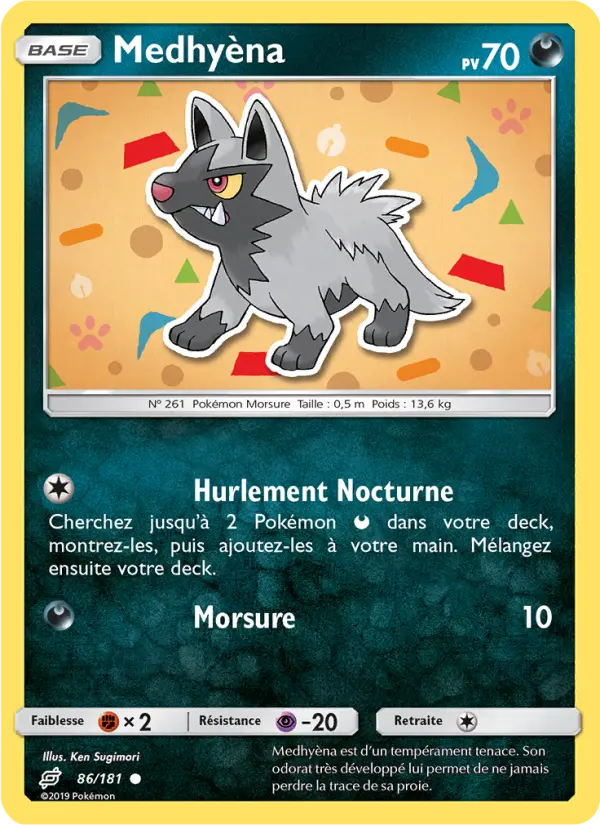 Scan HD carte Pokémon Medhyèna 86/181 — Duo de Choc
