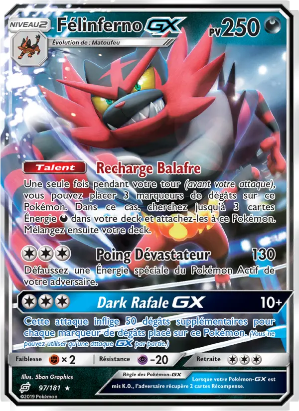 Scan HD carte Pokémon Félinferno GX 97/181 — Duo de Choc