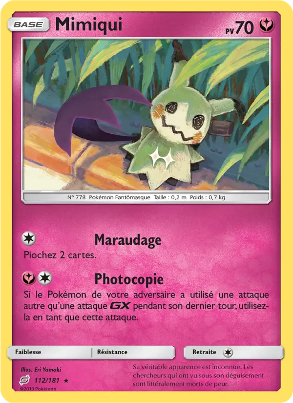 Scan HD carte Pokémon Mimiqui 112/181 — Duo de Choc