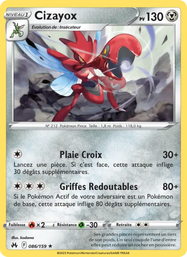Scan HD carte Pokémon Cizayox 086/159 — Zénith Suprême