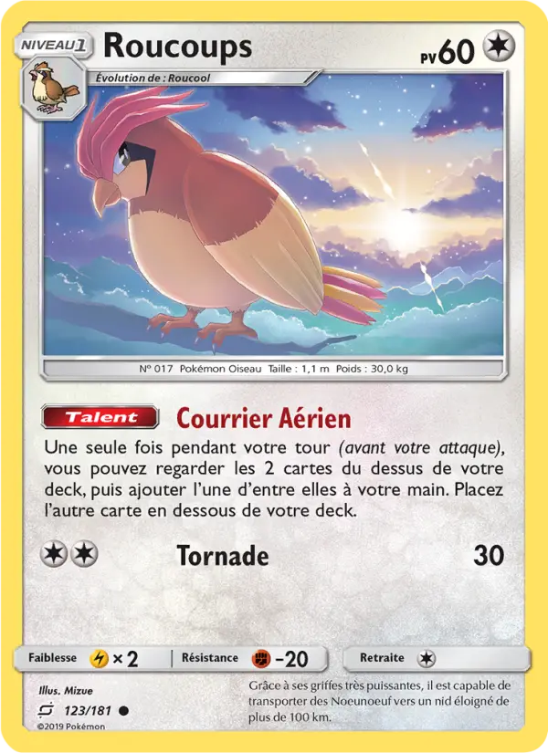 Scan HD carte Pokémon Roucoups 123/181 — Duo de Choc