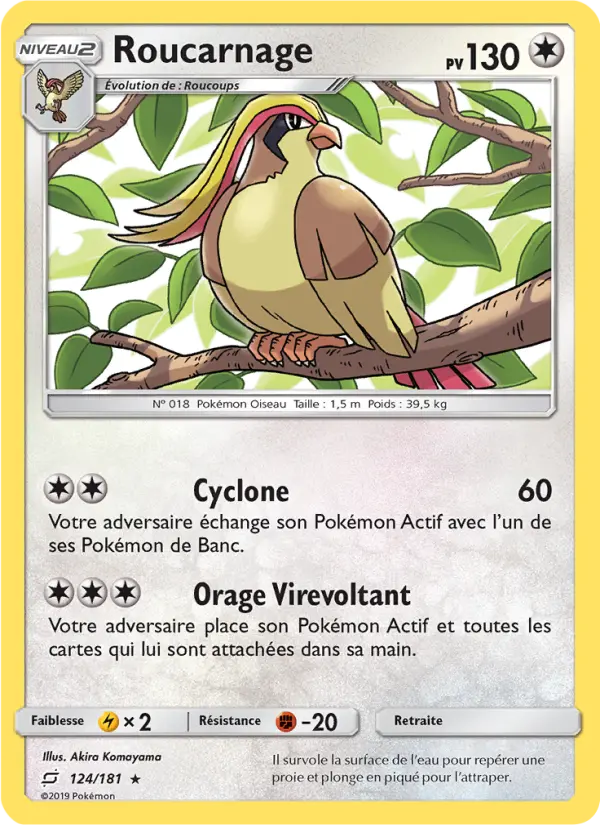 Scan HD carte Pokémon Roucarnage 124/181 — Duo de Choc