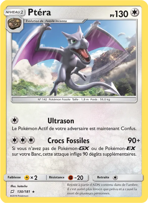 Scan HD carte Pokémon Ptéra 130/181 — Duo de Choc