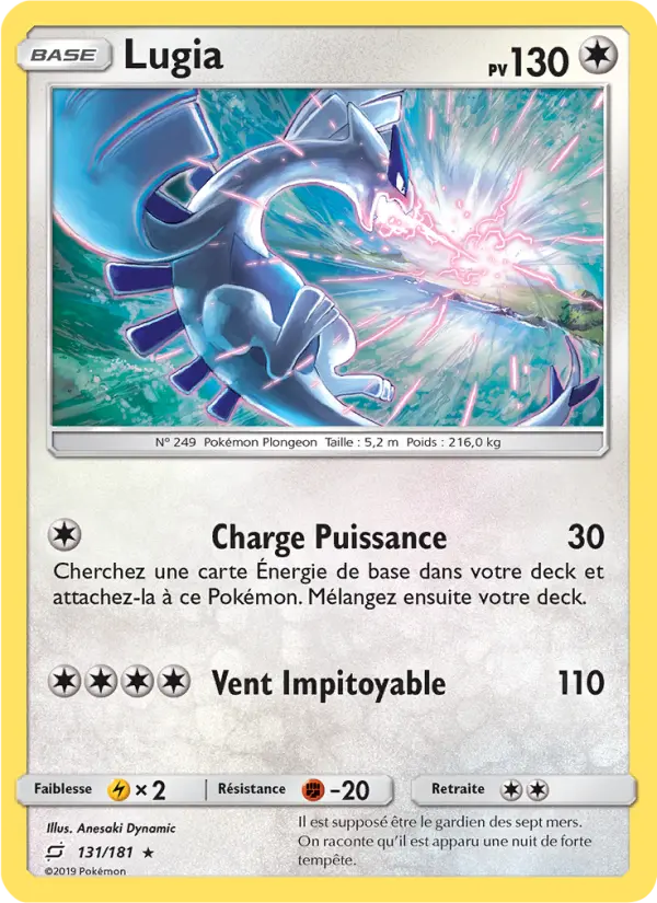 Scan HD carte Pokémon Lugia 131/181 — Duo de Choc
