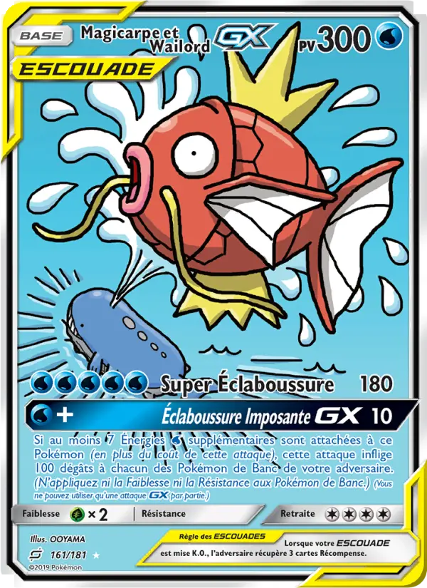 Scan HD carte Pokémon Magicarpe et Wailord GX 161/181 — Duo de Choc
