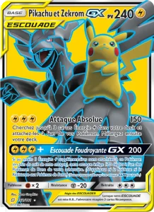 Carte Pokemon Pikachu et Zekrom GX 162/181 Duo de Choc