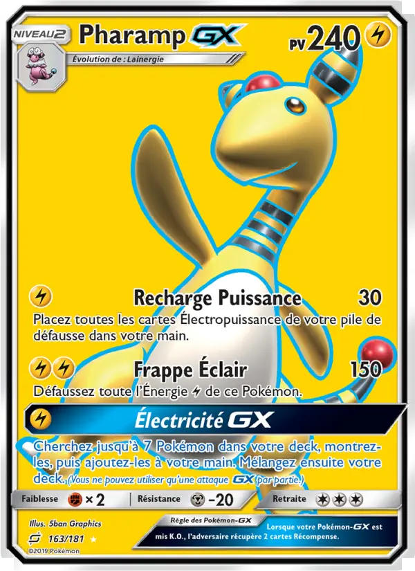 Scan HD carte Pokémon Pharamp GX 163/181 — Duo de Choc