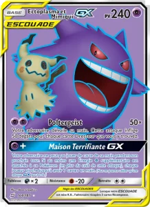 Carte Pokémon Ectoplasma et Mimiqui GX 164 Duo de Choc
