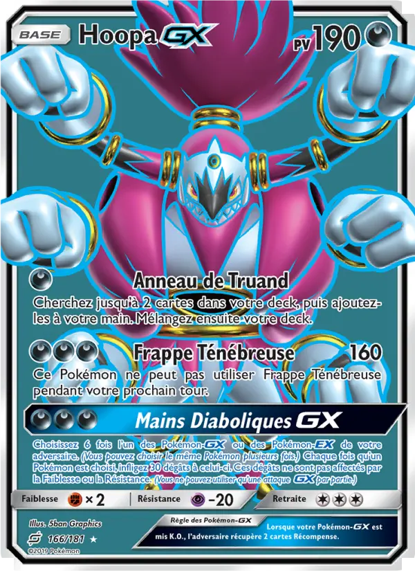 Scan HD carte Pokémon Hoopa GX 166/181 — Duo de Choc