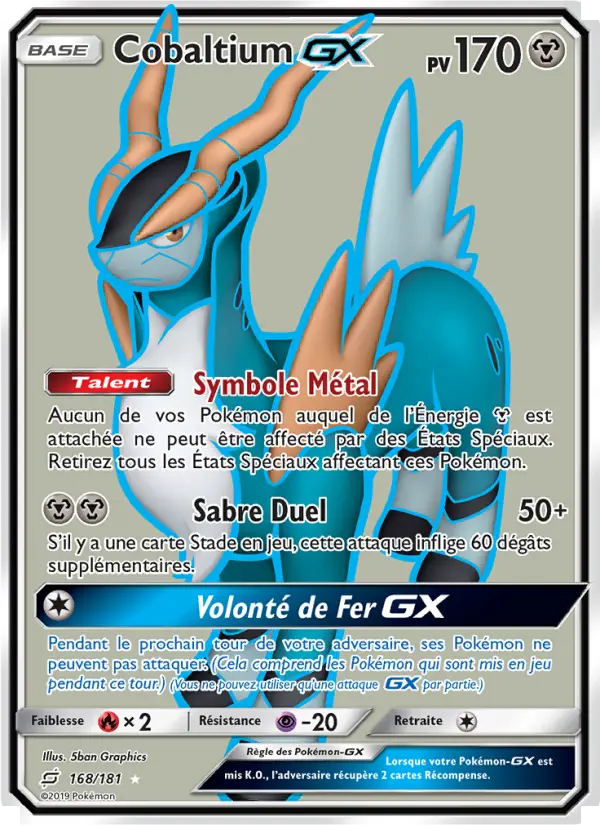 Scan HD carte Pokémon Cobaltium GX 168/181 — Duo de Choc