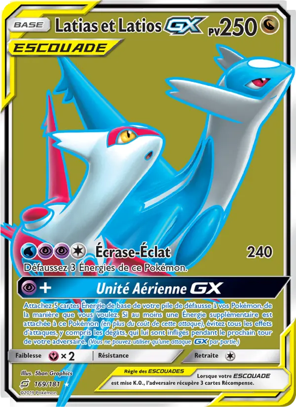 Scan HD carte Pokémon Latias et Latios GX 169/181 — Duo de Choc
