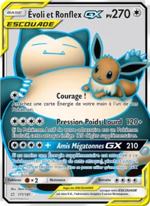 Carte Pokemon Évoli et Ronflex GX 171/181 Duo de Choc