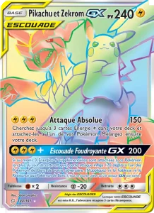 Carte Pokemon Pikachu et Zekrom GX 184/181 Duo de Choc