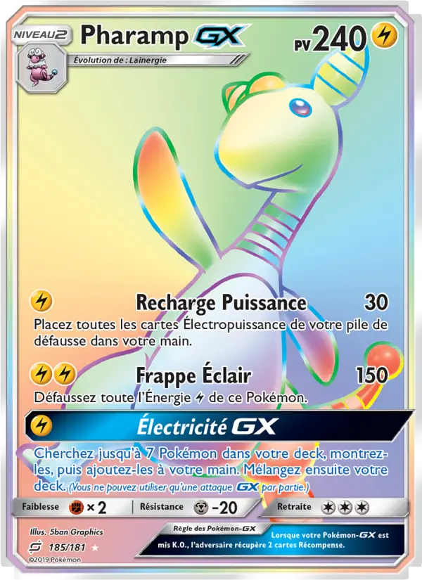 Scan HD carte Pokémon Pharamp GX 185/181 — Duo de Choc