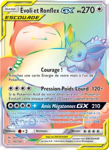 Carte Pokemon Évoli et Ronflex GX 191/181 Duo de Choc
