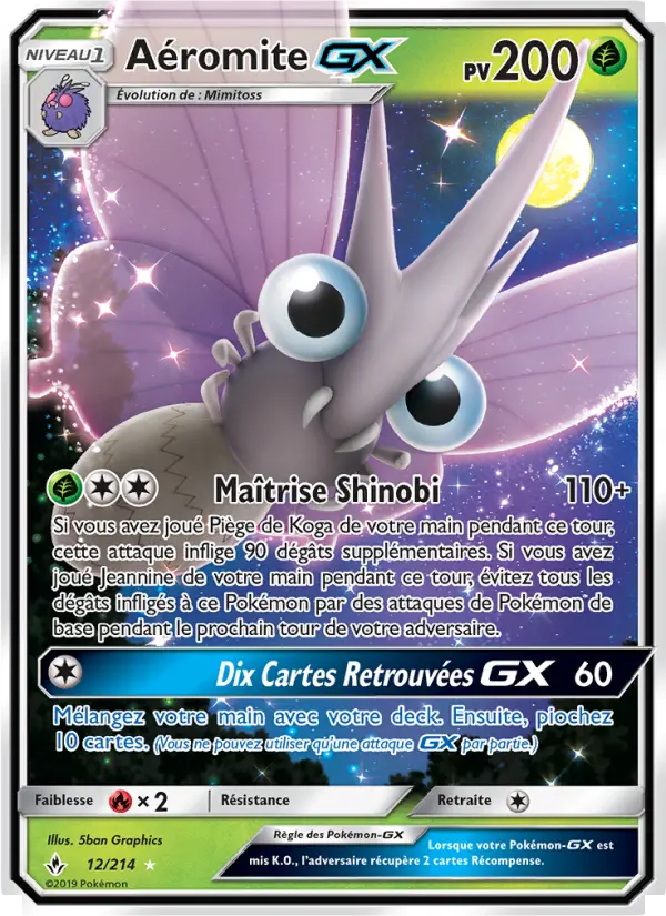 Scan HD carte Pokémon Aéromite GX 12/214 — Alliance Infaillible