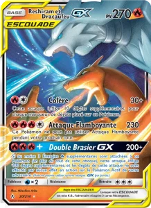 Carte Pokemon Reshiram et Dracaufeu GX 20/214 Alliance Infaillible