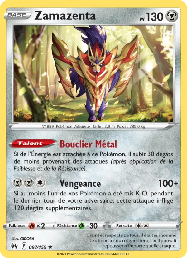 Scan HD carte Pokémon Zamazenta 097/159 — Zénith Suprême