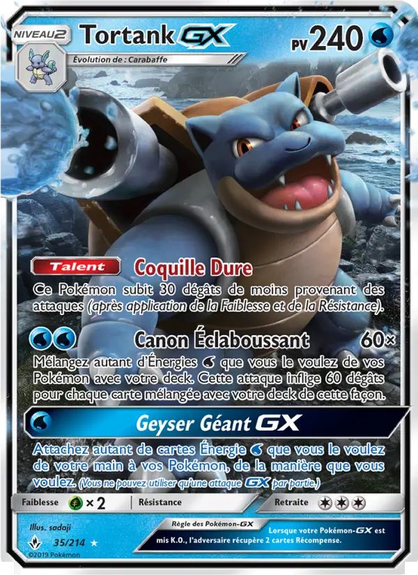 Scan HD carte Pokémon Tortank GX 35/214 — Alliance Infaillible