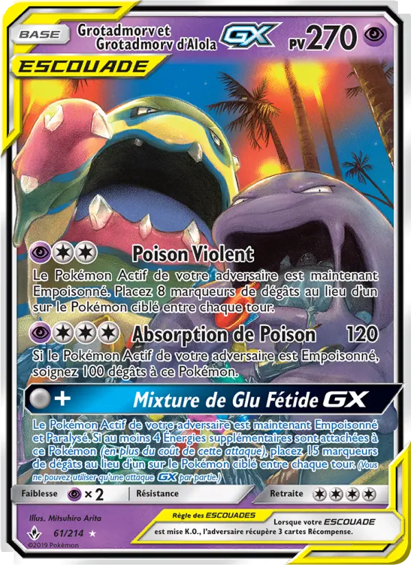 Scan HD carte Pokémon Grotadmorv et Grotadmorv d’Alola GX 61/214 — Alliance Infaillible