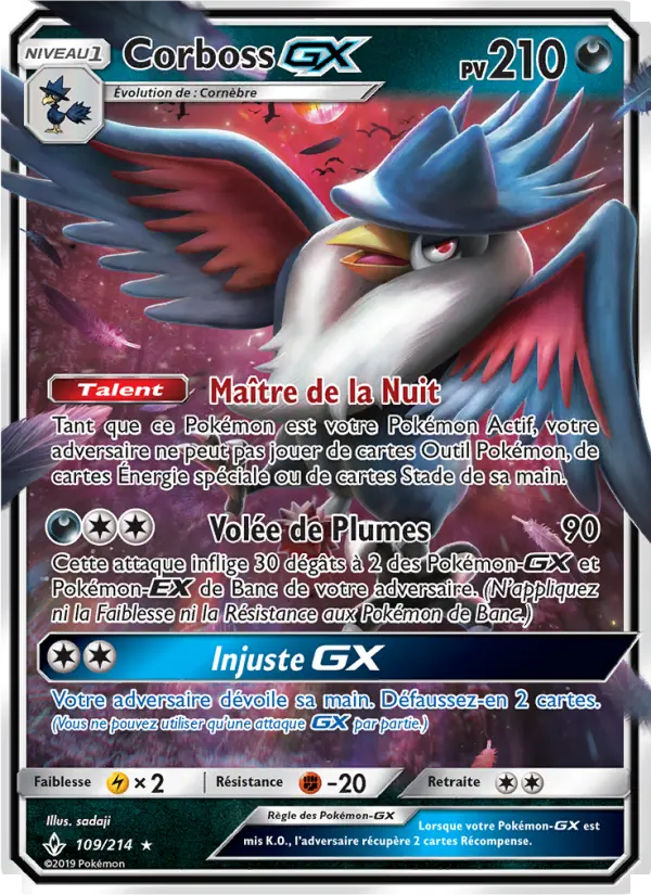 Scan HD carte Pokémon Corboss GX 109/214 — Alliance Infaillible