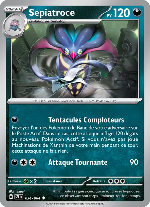Scan HD carte Pokémon Sepiatroce 034/64 — Fable Nébuleuse