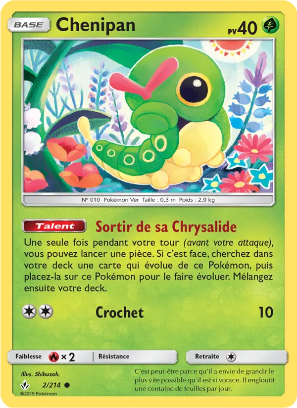 Scan HD carte Pokémon Chenipan 2/214 — Alliance Infaillible