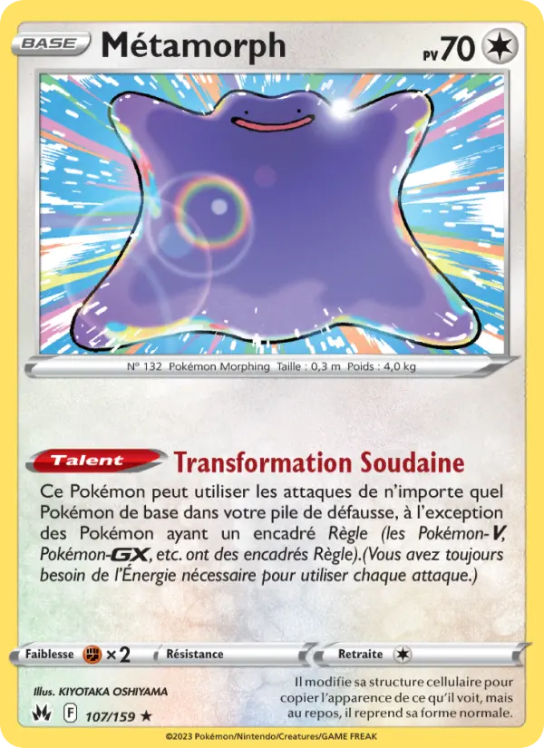 Scan HD carte Pokémon Métamorph 107/159 — Zénith Suprême