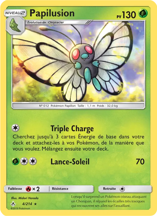 Scan HD carte Pokémon Papilusion 4/214 — Alliance Infaillible