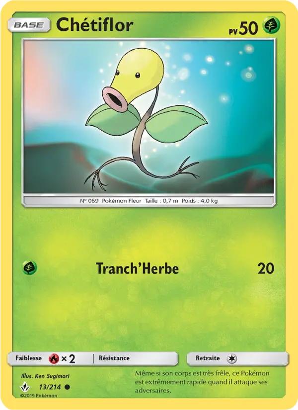 Scan HD carte Pokémon Chétiflor 13/214 — Alliance Infaillible