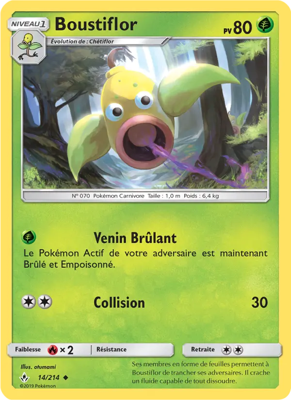 Scan HD carte Pokémon Boustiflor 14/214 — Alliance Infaillible