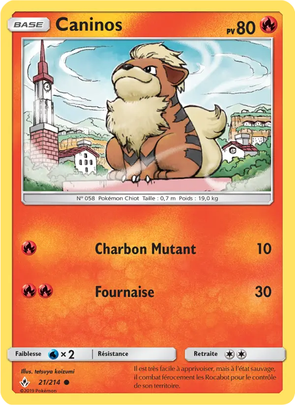 Scan HD carte Pokémon Caninos 21/214 — Alliance Infaillible