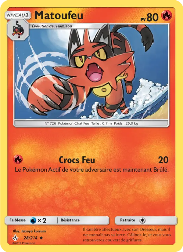 Scan HD carte Pokémon Matoufeu 28/214 — Alliance Infaillible