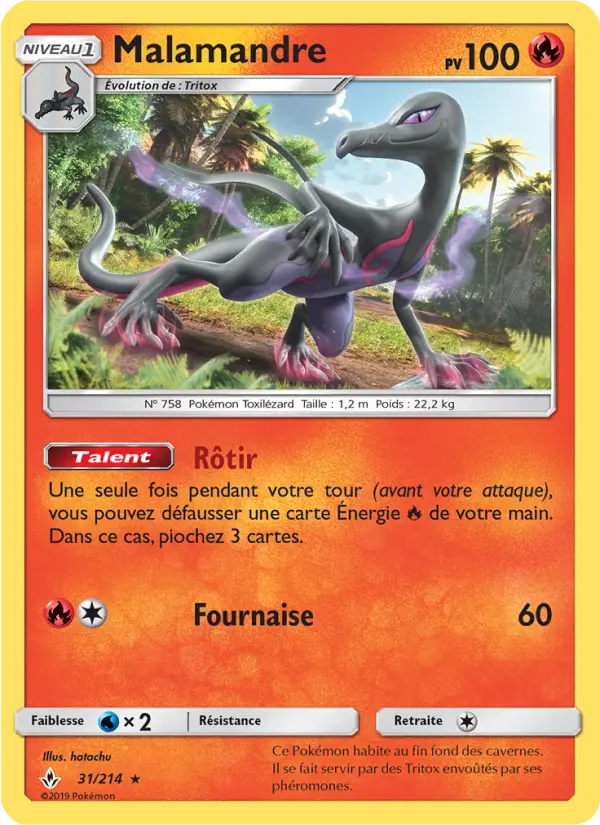 Scan HD carte Pokémon Malamandre 31/214 — Alliance Infaillible