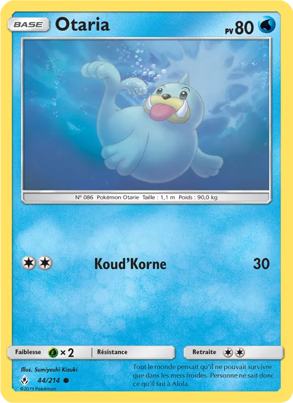 Scan HD carte Pokémon Otaria 44/214 — Alliance Infaillible