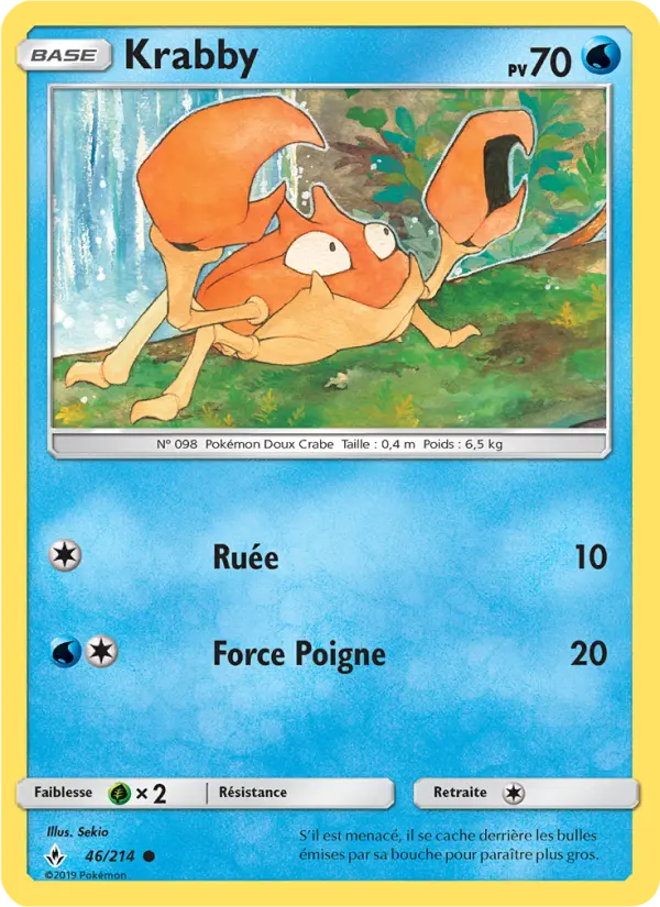 Scan HD carte Pokémon Krabby 46/214 — Alliance Infaillible