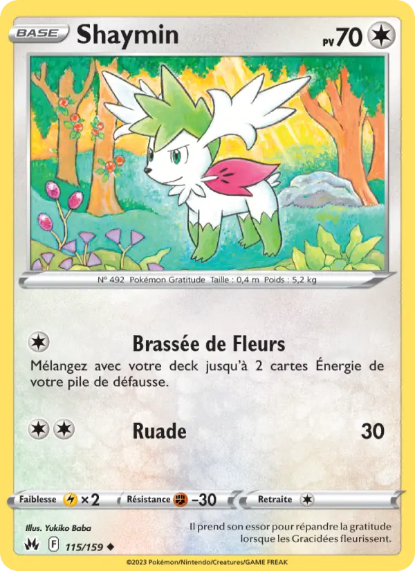 Scan HD carte Pokémon Shaymin 115/159 — Zénith Suprême