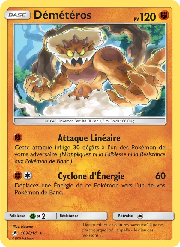 Scan HD carte Pokémon Démétéros 103/214 — Alliance Infaillible
